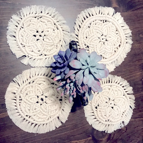 NEW [5pc] @soul_embellish Handwoven Macramé Coasters Furniture Savers Home Decor - Picture 14 of 16